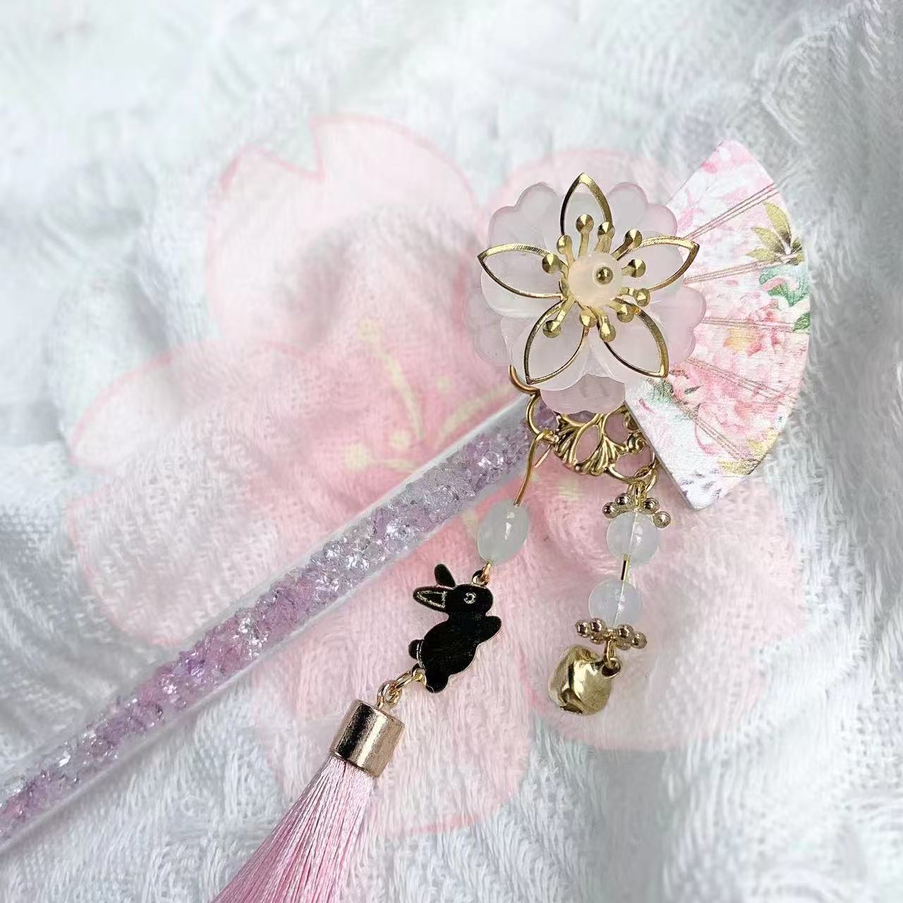 Handmade Knife-Sakura Rabbit Pen Cutter for Journaling