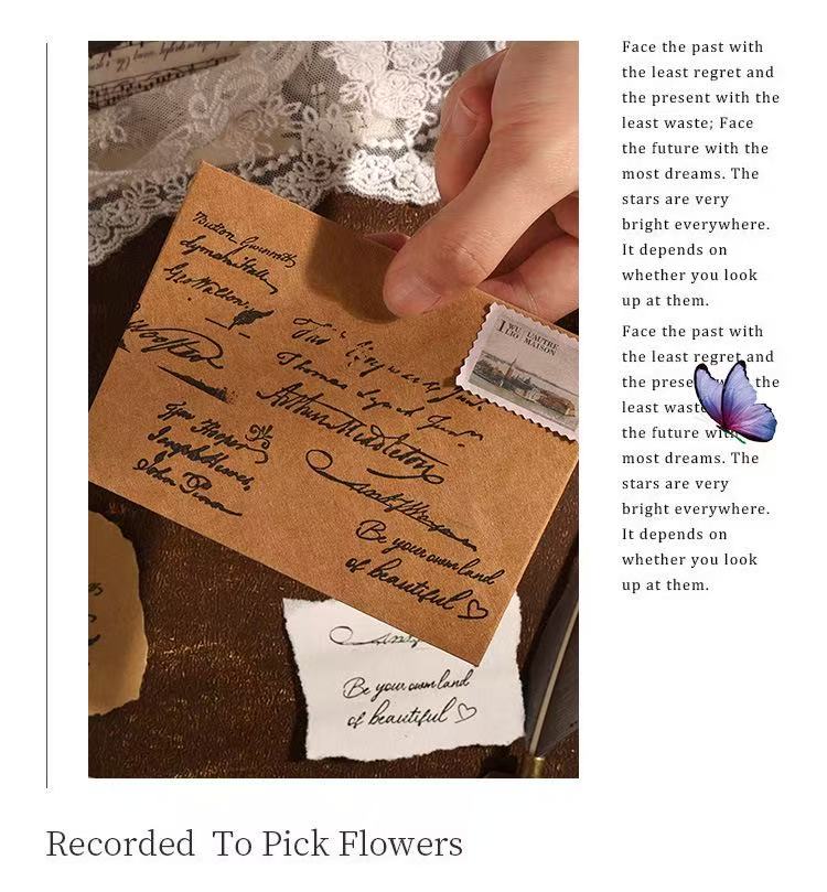 Wooden Journal Stamps, Retro English Alphabet Stamps, 8-piece Set