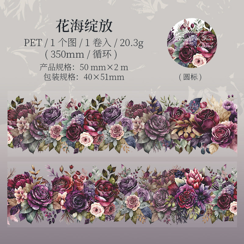 Tape---Soft Vintage Botanical & Floral Theme《Blossoming Four Seasons Series》