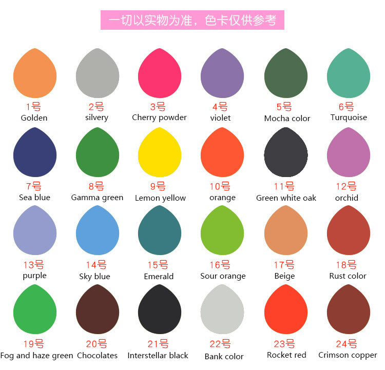 24 Color Water-Drop Stamp Pad Special Ink