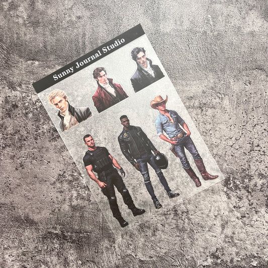 29-- Handsome Men PET Sticker 1 Pcs