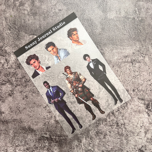 30-- Handsome Men PET Sticker 1 Pcs