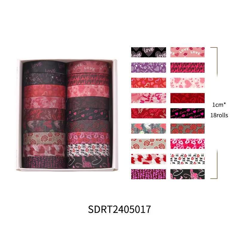 Washi Tape Set Valentine's Day 6 pcs rolls