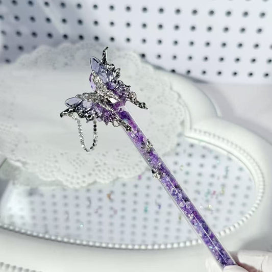 Handmade Knife-Crystal Butterfly Flower Pen Cutter for Journaling
