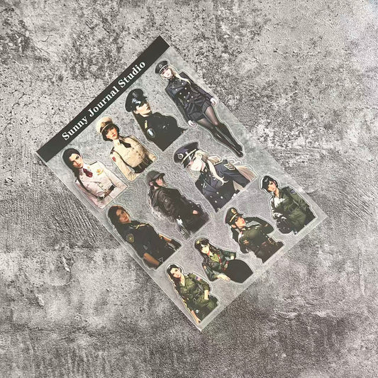 48--Police Women PET Sticker 1 Pcs