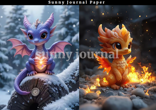 12-Dragon baby A5 Paper 10 pcs no repeat