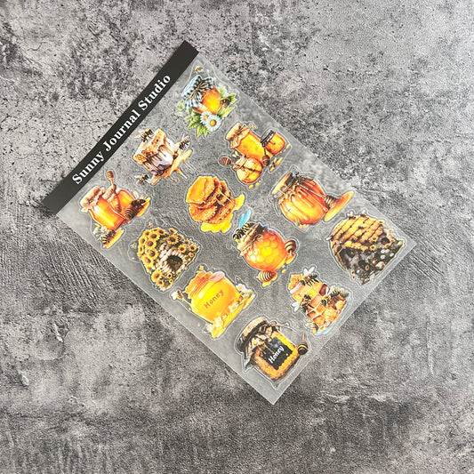 42--Honey Jar PET Sticker 1 Pcs