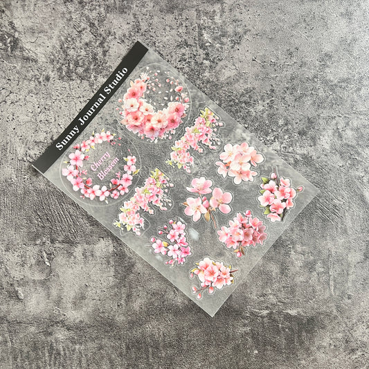 39--Cherry Blossom Sakura PET Sticker 1 Pcs