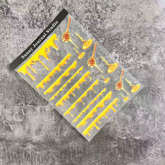 43--Dripping Honey PET Sticker 1 Pcs